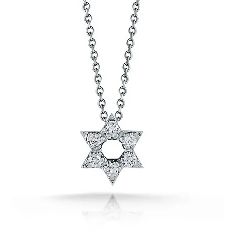 Colorful Gemstone Pendant Necklaces For Fashion Forward-Roberto Coin Tiny Treasures Diamond Star Of David Necklace Pendant