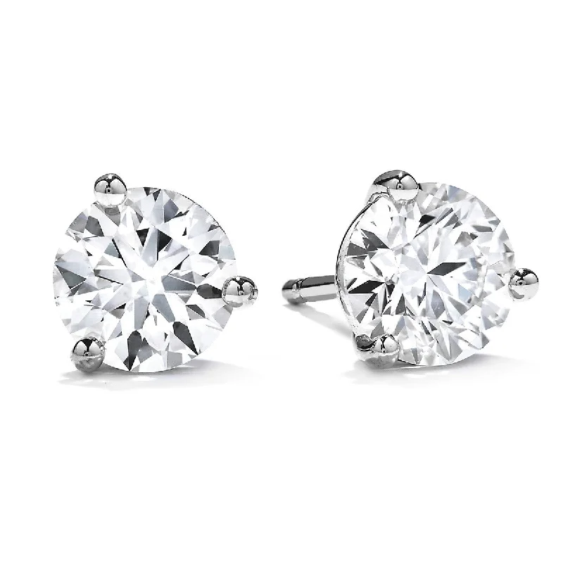 Large Crystal Drop Earrings For Fashionistas-18K Fire and Ice Diamond Stud Earrings