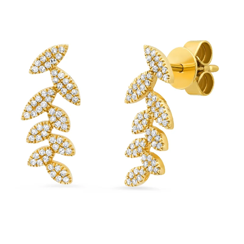 Chunky Earrings For Bold Fashion Statements-FLOURISH EARRINGS, 14kt GOLD