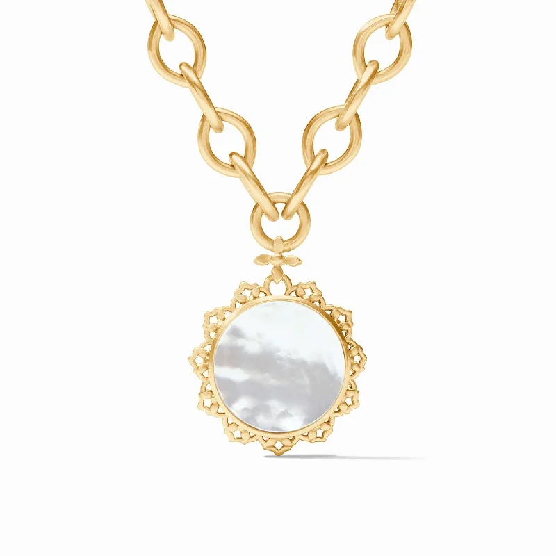 Elegant Pendant Necklaces For Formal Occasions-Mother of Pearl Helene Statement Necklace