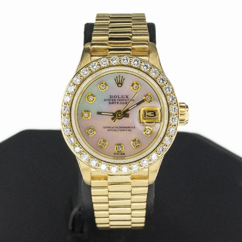 Watches For Vintage Lovers-Ladies Rolex Presidential 69178 in 18K Yellow Gold