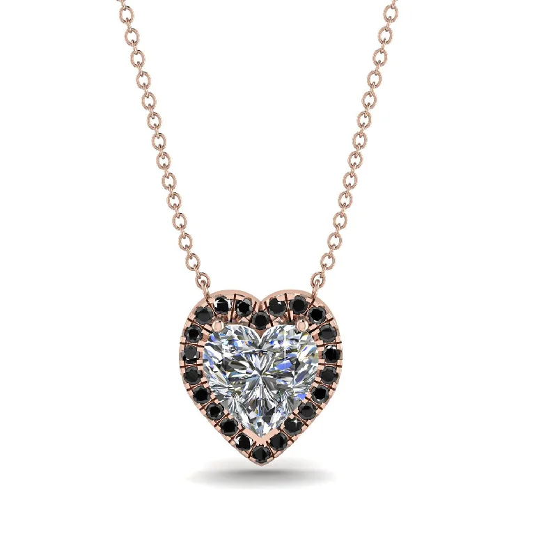 Gold Necklaces For Everyday Glam-4.7Ct Diamond Halo Heart Necklace - Jaylene No. 32