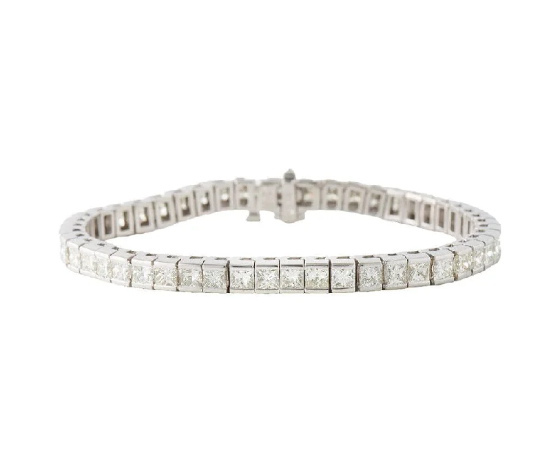 Bracelets For Style Inspiration-12.0ctw Princess Cut Diamond Tennis Bracelet in 14K