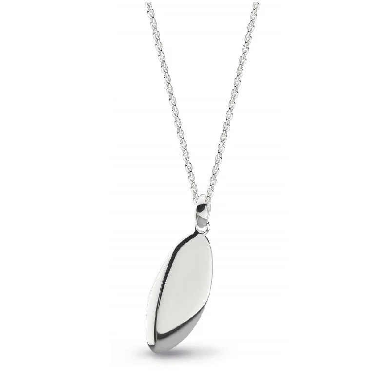 Custom Charm Necklaces For Personalized Designs-Kit Heath Sterling Silver Coast Facet Oval Necklace