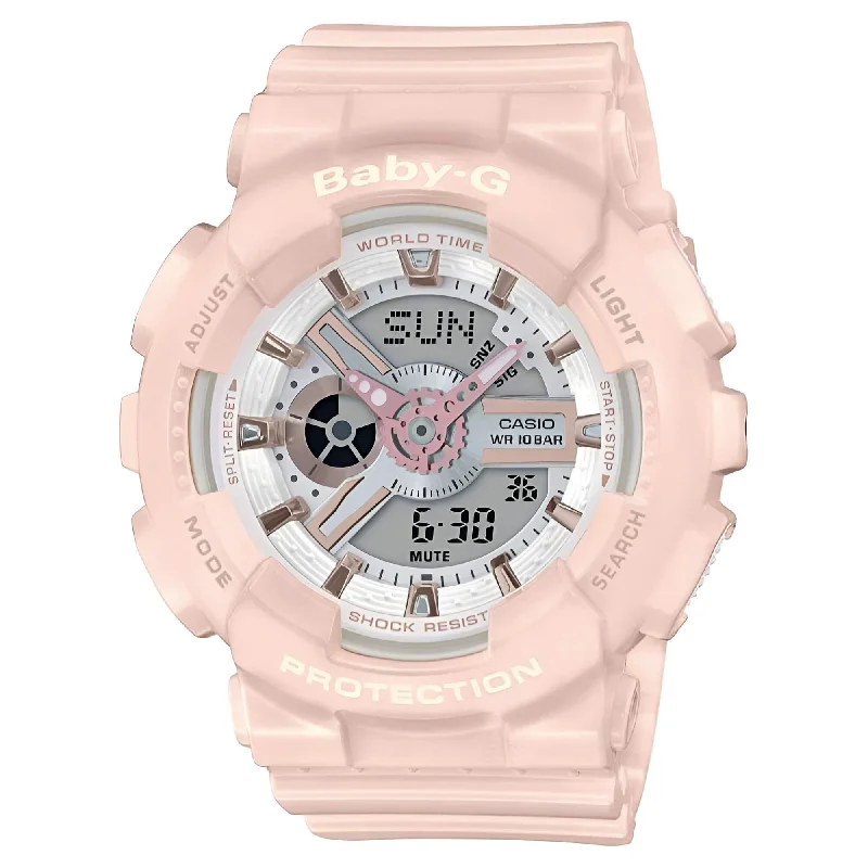 Watches For Casual Outfits-Casio Women's Analog-Digital Watch - Baby-G Pink Resin Strap | BA110RG-4A