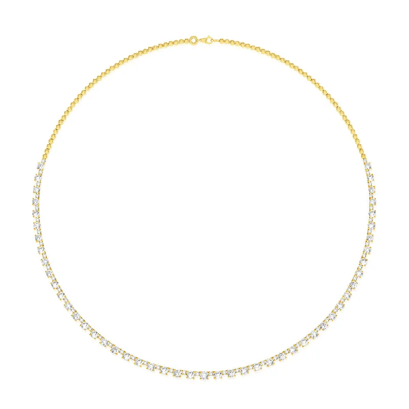 Elegant Layered Necklaces For Brides-Luminesce Lab Grown 6 Carat Diamond Necklace in 10ct White Gold