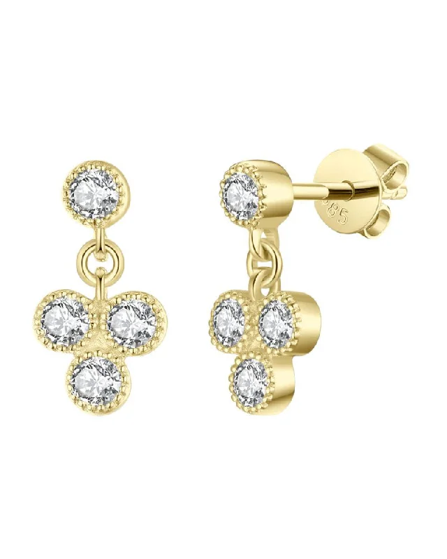 Stylish Resin Earrings For Trendy Looks-14ky Gold Diamond Dangle Earrings