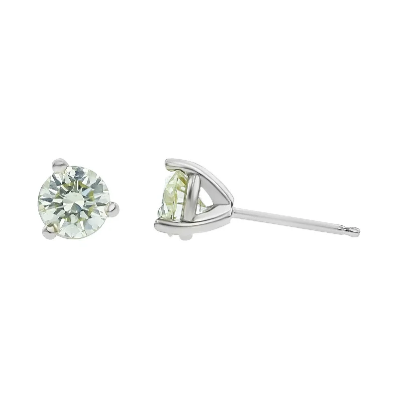 Simple Silver Earrings For All Day Wear-1.00-Carat Diamond Stud Earrings in 14K White Gold