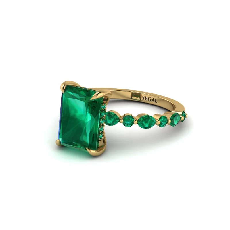 Simple Custom Wedding Rings For Brides-Radiant-Cut Emerald Eternal Radiance Engagement Ring - Skye No. 19