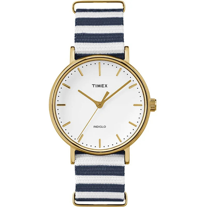 Watches For Religious Festivals-Timex Women's Watch - Weekender Fairfield Blue and White Nylon Strap | TW2P91900