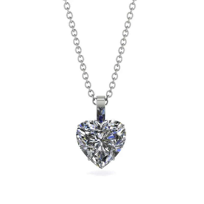 Custom Charm Necklaces For Personalized Designs-Heart Diamond Necklace - Noelle No. 63