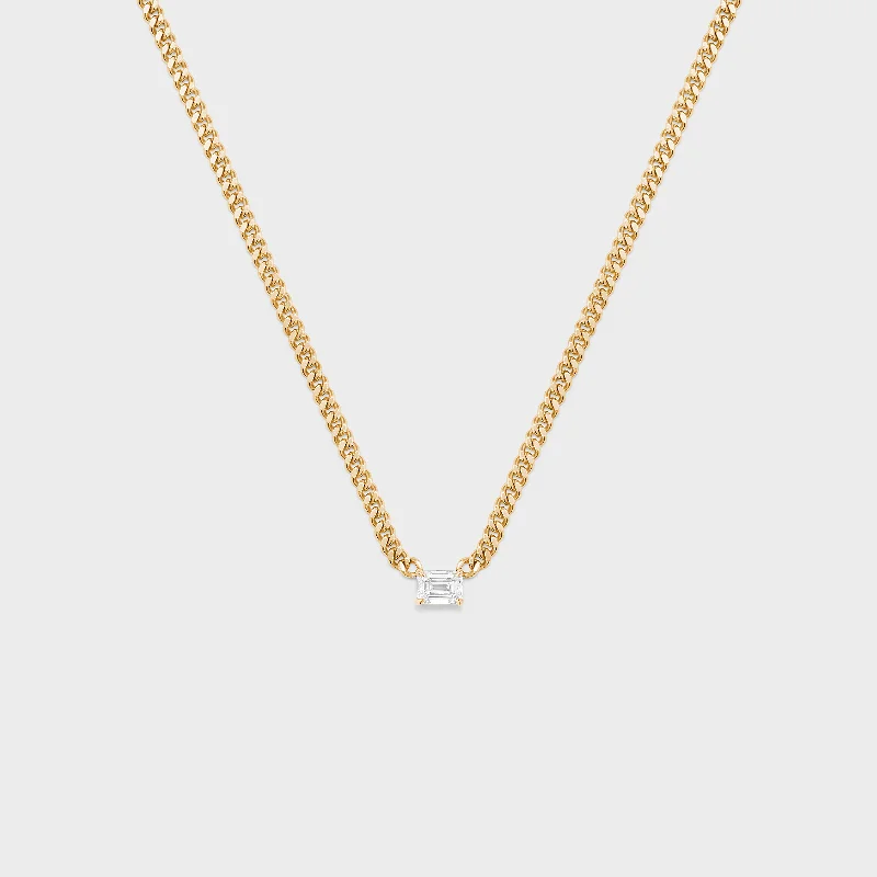 Elegant Layered Necklaces For Special Events-Emerald Cut Chelsea Chain Necklace