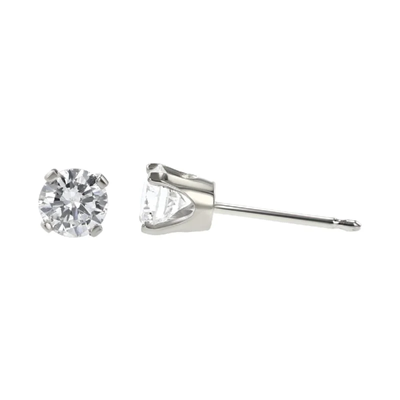 Handcrafted Earrings For One-Of-A-Kind Style-14K White Gold Diamond Stud Earrings