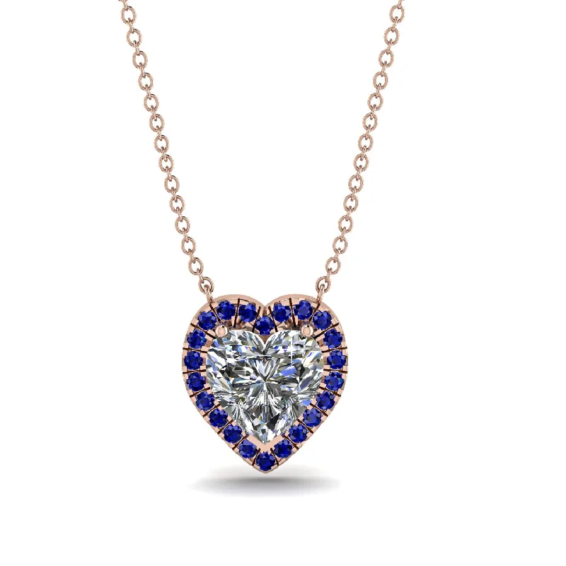 Bold Multi-Chain Necklaces For Fashion Statements-4.7Ct Diamond Halo Heart Necklace - Jaylene No. 62