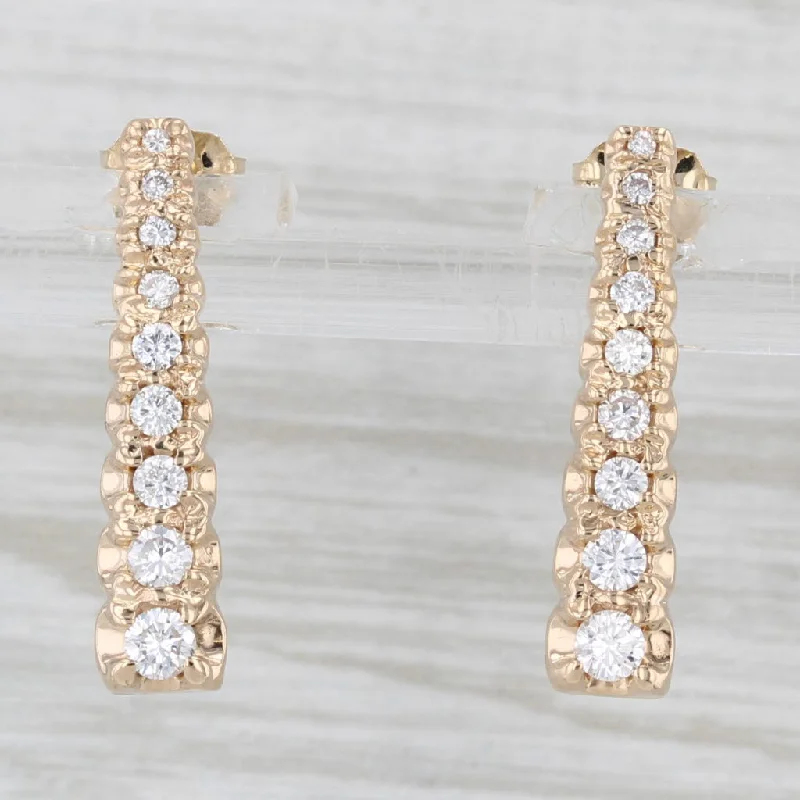 Large Statement Earrings For Parties-0.46ctw Graduated Diamond Journey Earrings 14k Yellow Gold Drops