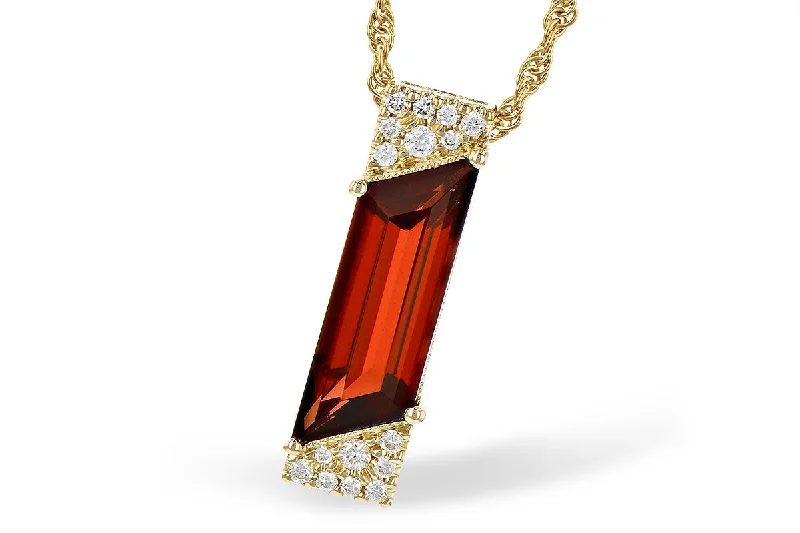 Classic Silver Chain Necklaces For Elegant Wear-14kYellow Gold Garnet & Diamond Fashion Necklace by Allison Kaufman