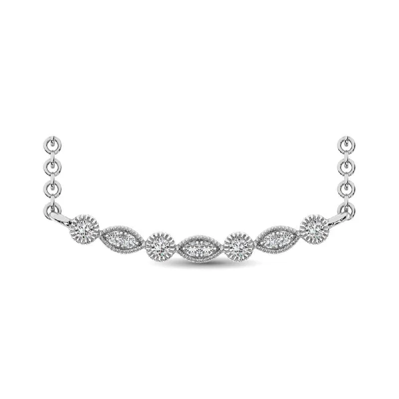 Trendy Rope Necklaces For Casual Fashion-10K White Gold 1/10 Ctw Diamond Fashion Necklace