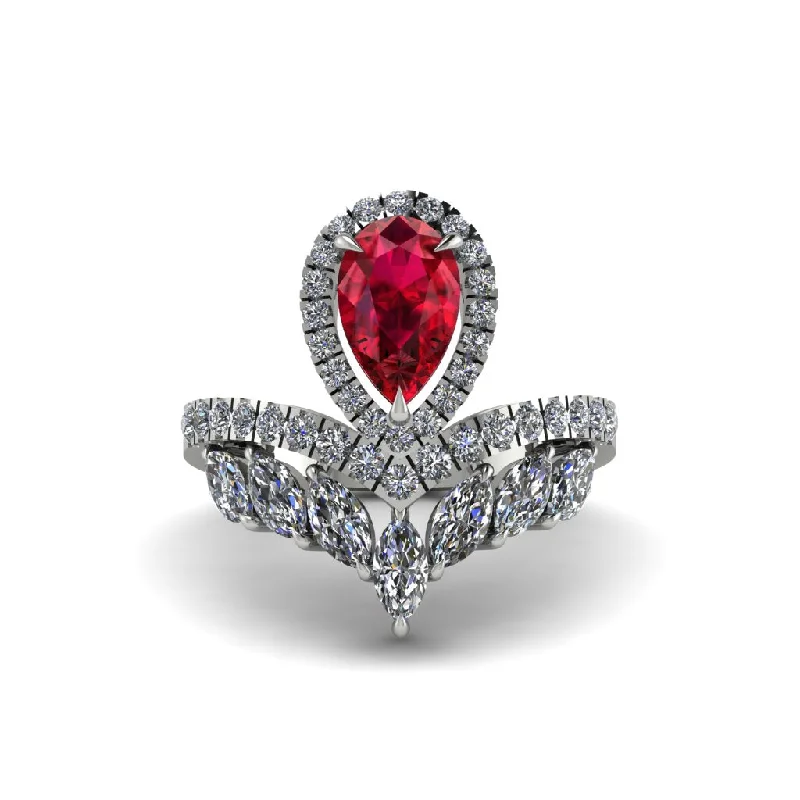 Stylish Stack Rings For Trendy Looks-Ruby Crown Radiance Engagement Ring - Aviana No. 12