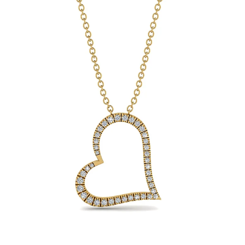 Modern Crystal Necklaces For Fashion Trends-Diamond Heart Necklace - Claudia No. 1