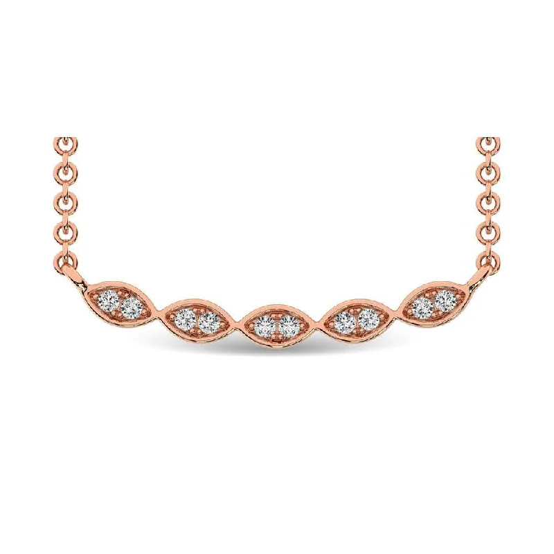 Classic Choker Necklaces For Fashion Statements-Diamond 1/10 Ct.Tw. Fashion Necklace in 10K Rose Gold