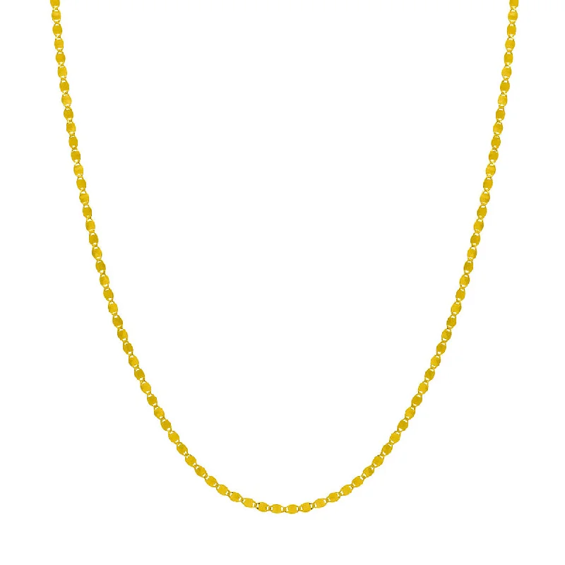 Fashionable Choker Necklaces For Summer-14K Yellow Gold 2.70MM Valentino Chain, 18 Inches