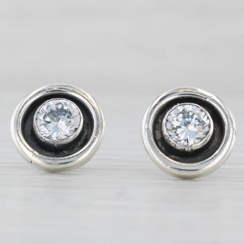 Beautiful Drop Earrings For Parties-2.50ctw Cubic Zirconia Stud Earrings Sterling Silver Round Solitaire Studs