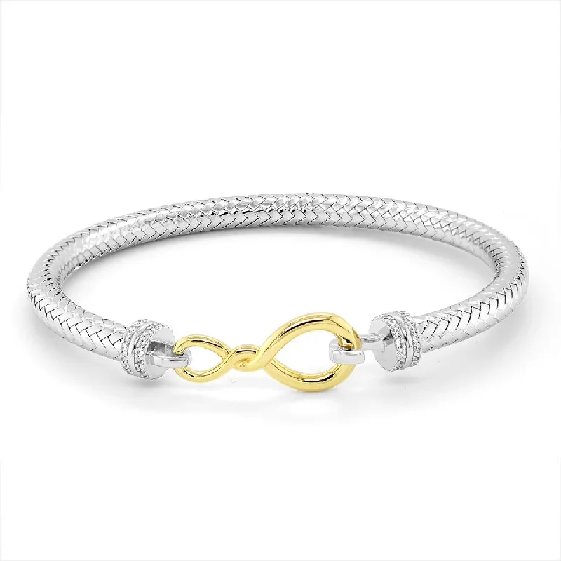 Bangles With Unique Designs-GOLD PLATED STERLING SILVER INFINITY BANGLE BRACELET