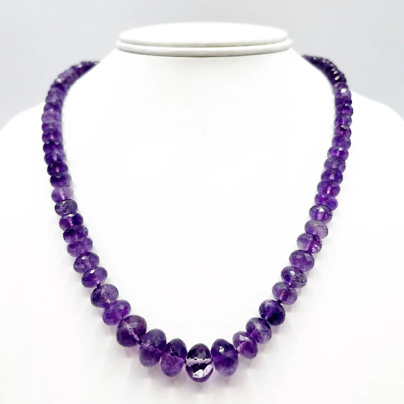 Classic Beaded Necklaces For Timeless Fashion-Dazzling Graduated Amethyst Necklace