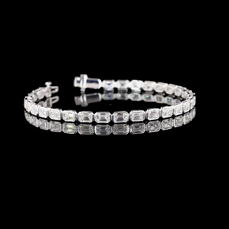 Bracelets In Rose Gold-14K White Gold Lab Grown Diamond Tennis Bracelet BC652