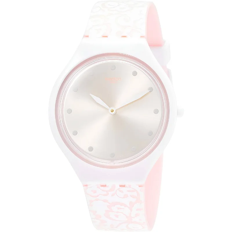 Watches For Statement Jewelry-Swatch Women's Watch - Skin Skindentelle Dainty Light Pink Design Strap | SVOW102