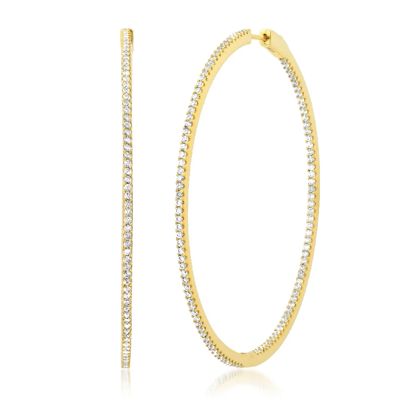 Dazzling Crystal Earrings For Elegant Style-JUMBO ROUND HOOPS, GOLD