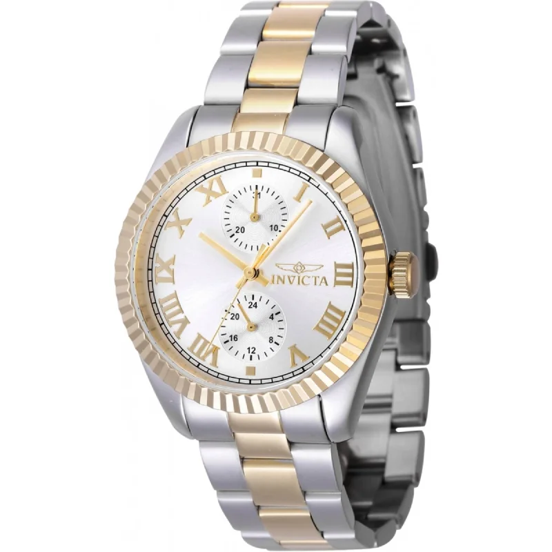 Watches For Chic Vibes-Invicta Women's Quartz Watch - Specialty Silver Tone Dial Two Tone Bracelet | 47440