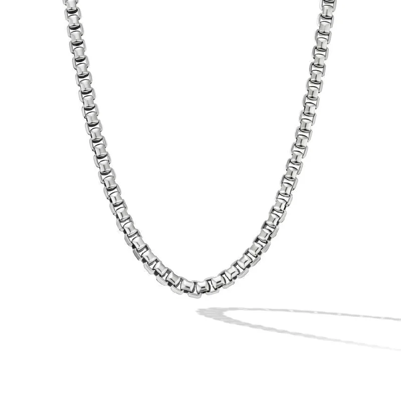 Silver Bar Pendant Necklaces For Modern Chic-David Yurman Ultra Wide Square Box Chain, 20 Inches