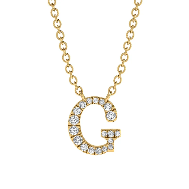 Personalized Name Necklaces For Gifts-Diamond Gold Initial Necklace - G