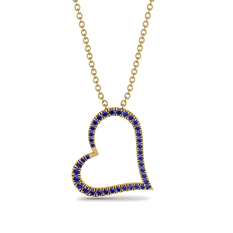 Layered Necklaces For Trendy Looks-Sapphire Heart Necklace - Claudia No. 13