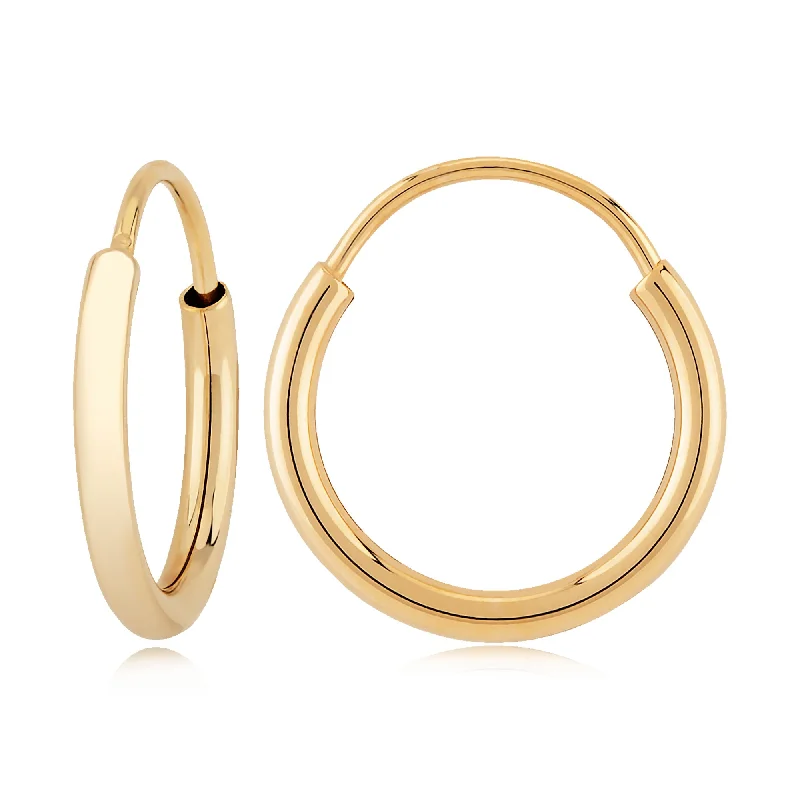 Sparkling Stud Earrings For Evening Glam-14ky Gold Endless Hoop Earrings