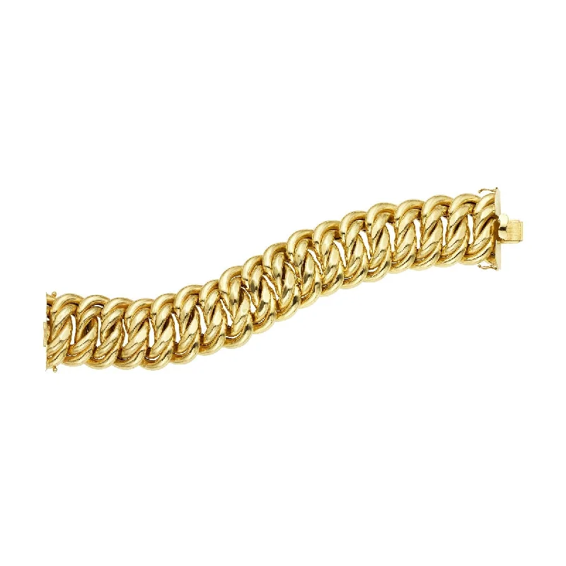 Bracelets With Swarovski Crystals-14kt Yellow Gold 9inch 33mm Americana Chain Woven Bracelet with Box Clasp RC6883-09