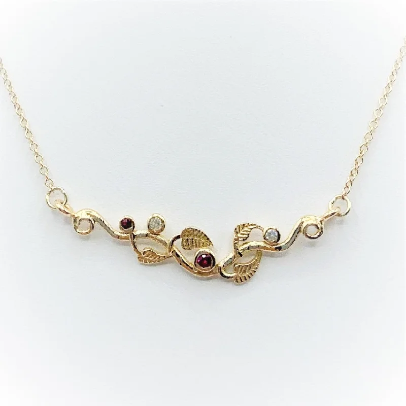 Vintage Charm Necklaces For Retro Style-Rubies and Diamonds in Nature