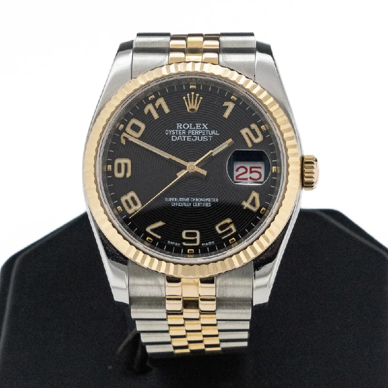 Watches With Wood Elements-2012 Rolex Datejust 36mm in Stainless Steel and 18K Rose Gold Jubilee - 116231