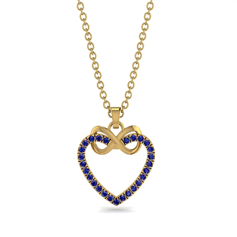 Personalized Initial Necklace For Thoughtful Gifts-Infinity Heart Sapphire Necklace - Mollie No. 13