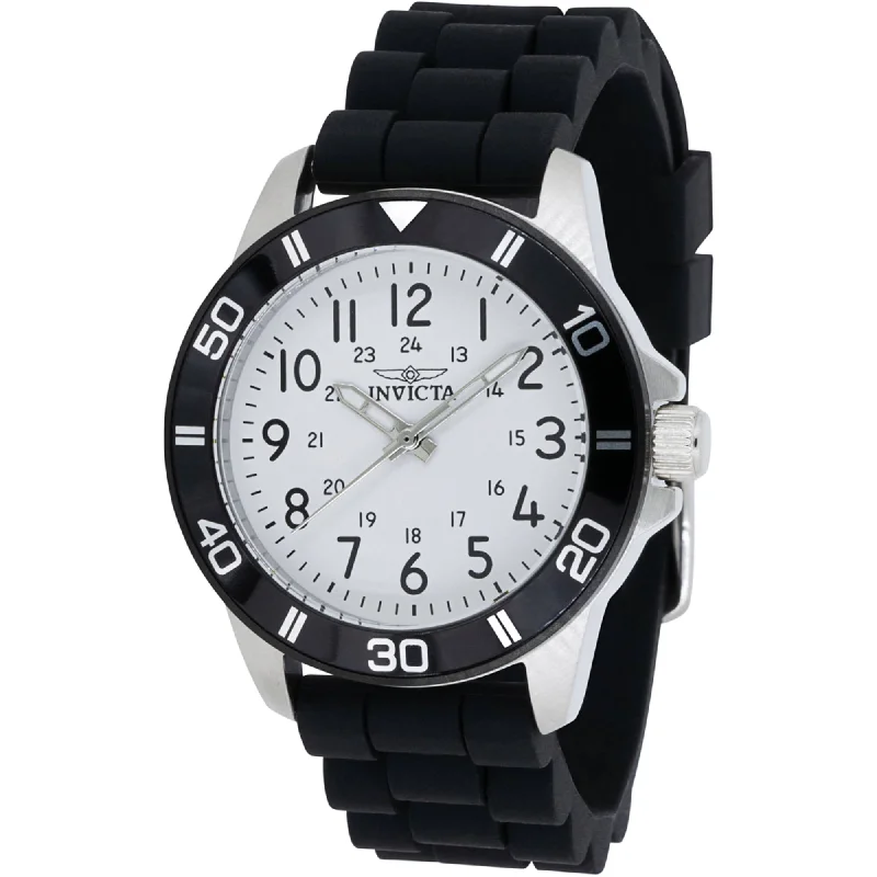 Watches With Luxe Touch-Invicta Women's Watch - Pro Diver Quartz White Dial Black Silicone Strap | 43630