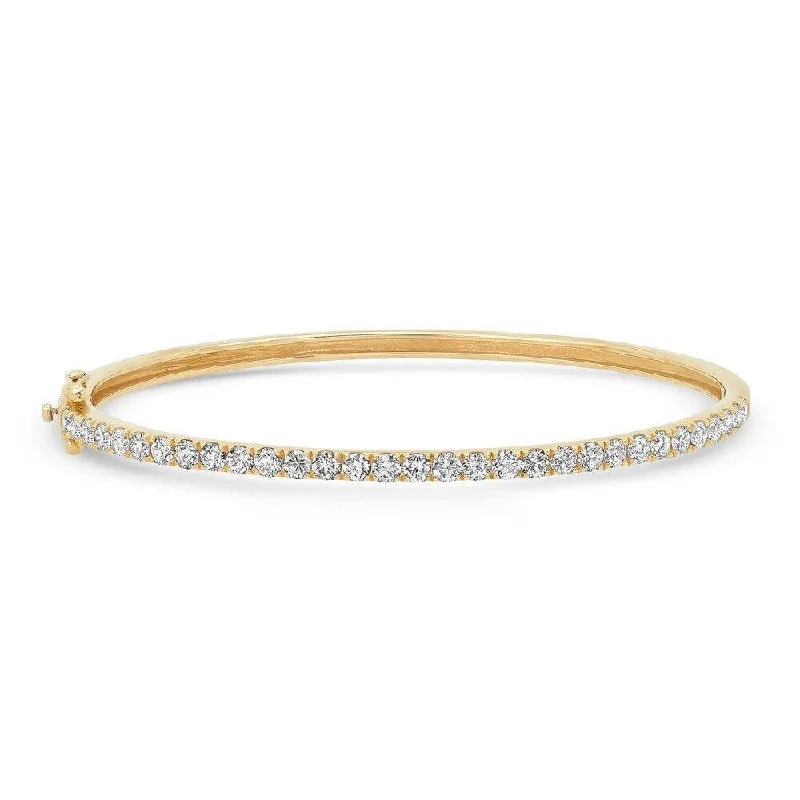 Bangles For Multiple Layers-BRILLIANT DIAMOND BANGLE, GOLD