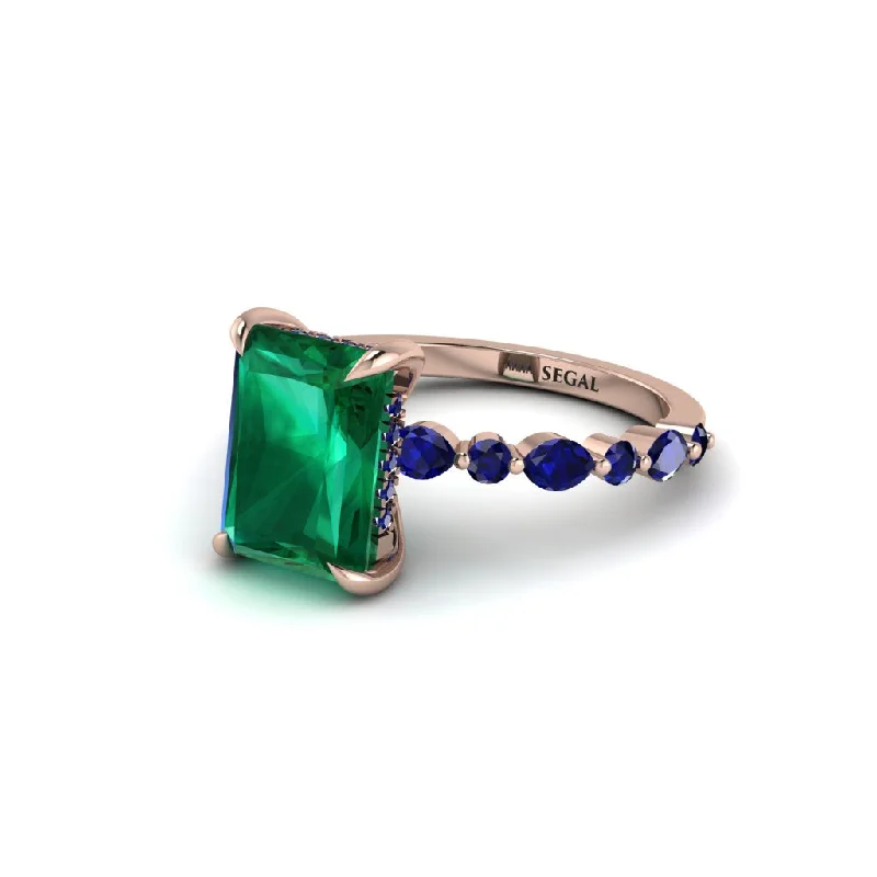 Boho Style Rings For Casual Fashion-Radiant-Cut Emerald Eternal Radiance Engagement Ring - Skye No. 65