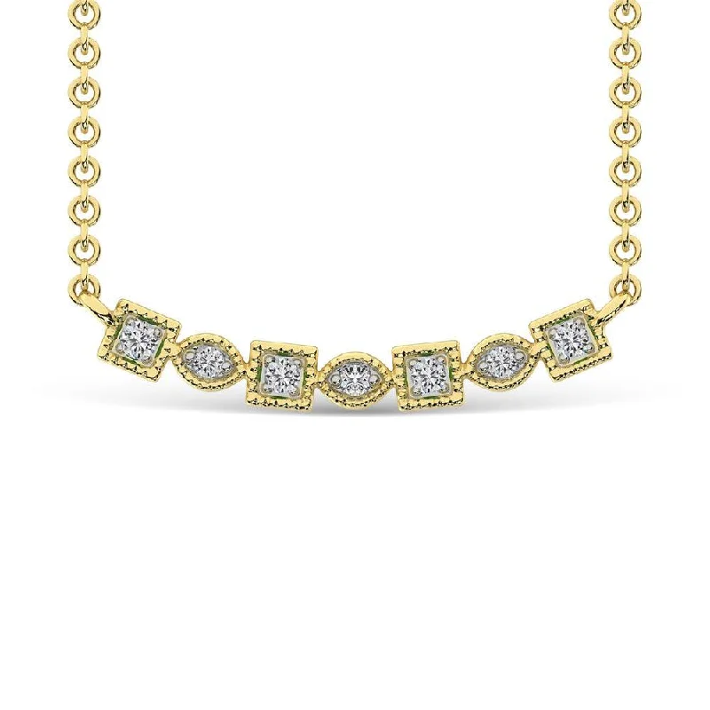 Custom Birthstone Necklaces For Thoughtful Gifts-Diamond 1/10 Ct.Tw. Fashion Necklace in 10K Yellow Gold