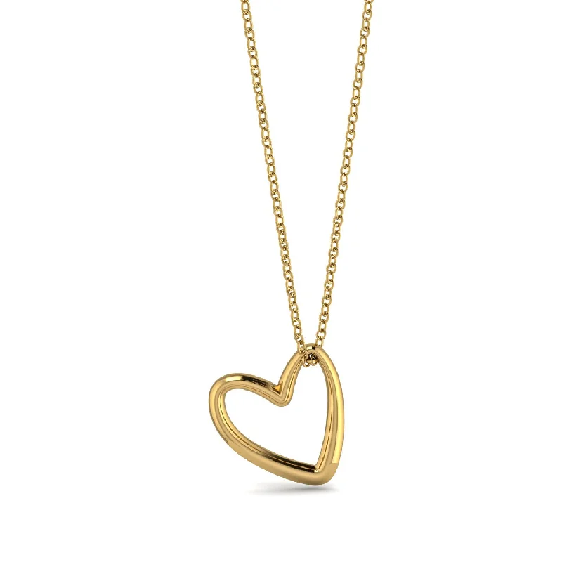 Chunky Necklace For Fashion Lovers-Gold Heart Necklace - Hallie No. 1