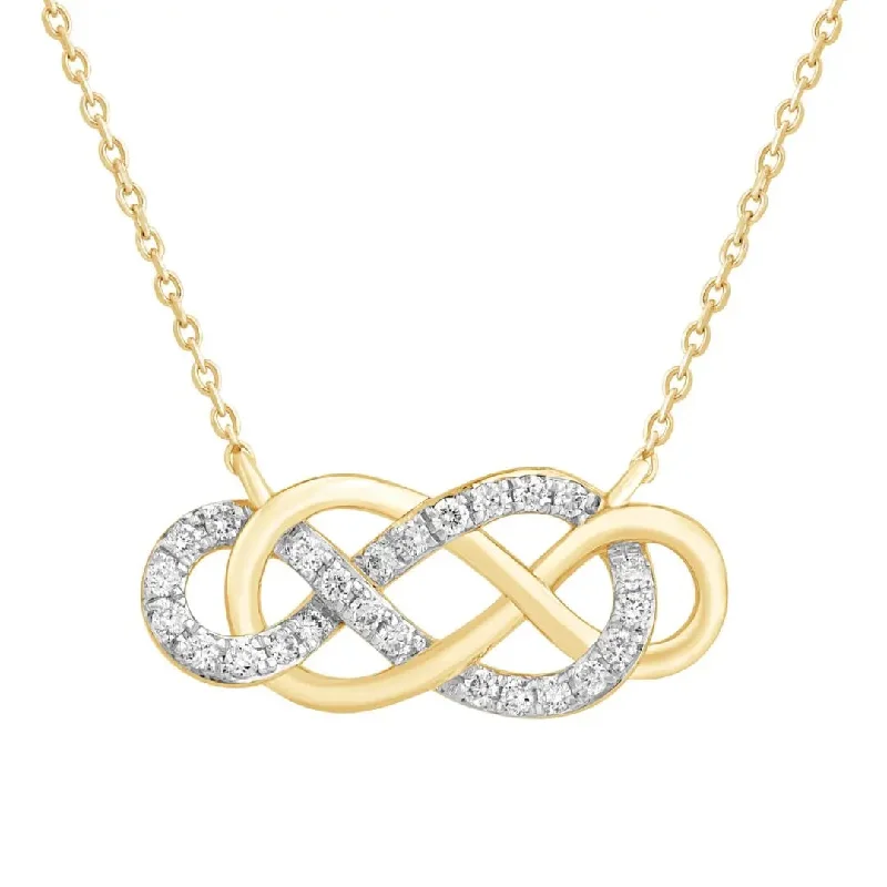 Personalized Heart Necklaces For Romantic Gifts-Yellow Gold Intertwined Infinity Necklace