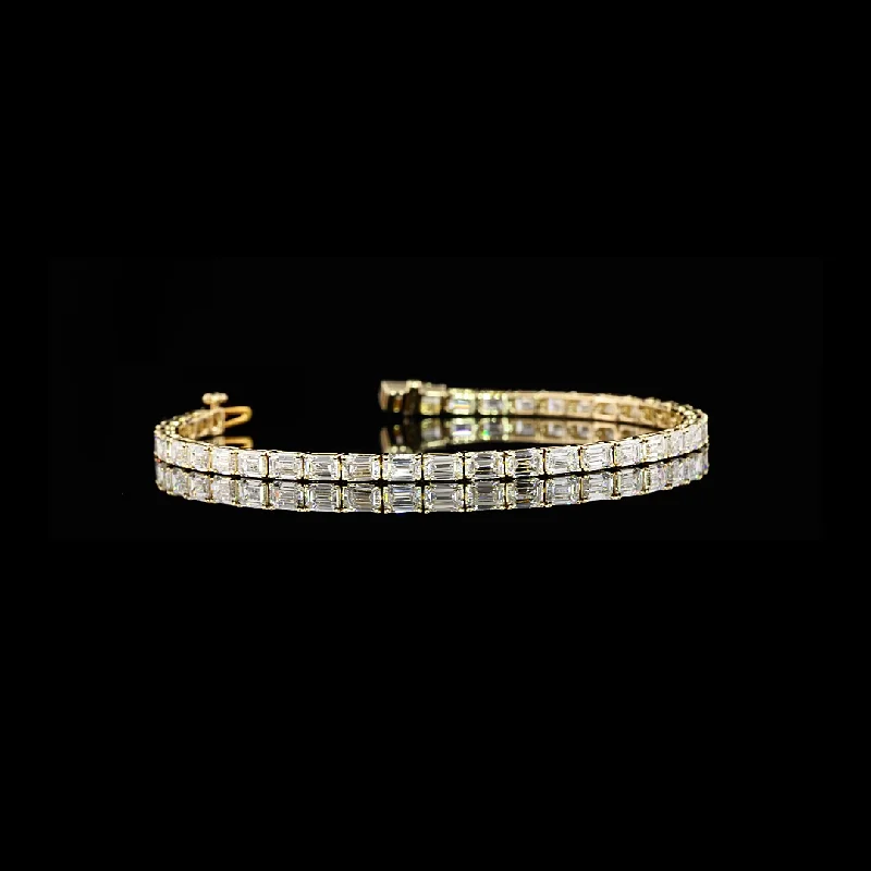 Bracelets With Enamel-14K Yellow Gold Lab Grown Diamond Tennis Bracelet BC1013