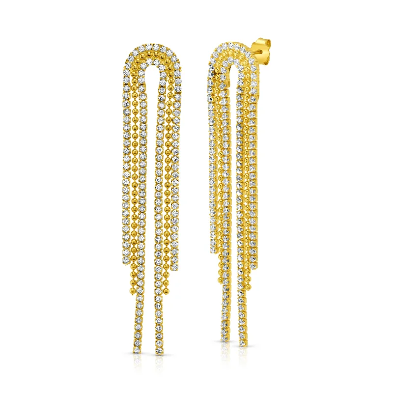 Luxury Gold Earrings For Special Occasions-ARCH CASCADE EARRINGS, GOLD