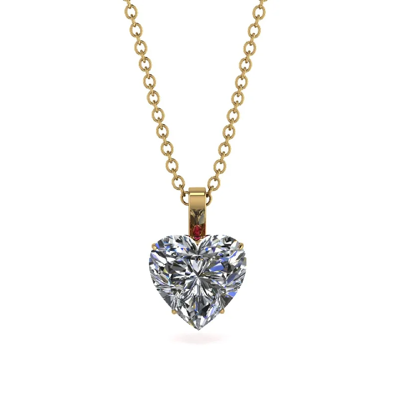 Silver Necklaces For Everyday Wear-Heart Diamond Necklace - Noelle No. 46