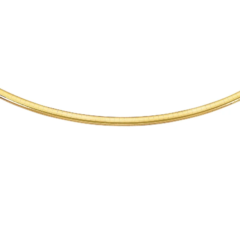 Bracelets With Flower Shapes-14kt 7" Yellow Gold Diamond Cut Classic Omega Bracelet with Box Catch OMD4-07